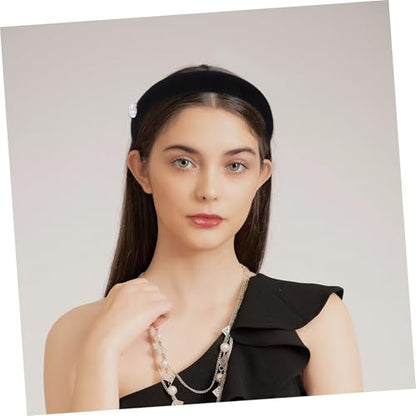 SHERCHPRY Velvet Padded Headband for Women Retro Wide Non- Hair Accessory for Face Washing and Outdoor Activities Fashion Headband for Teens and Adults