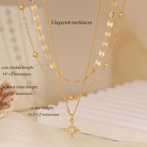XIXINI Layered Necklaces for Women, Dainty Gold Necklace Stack 14k Gold Plated Layering Pendant Necklace Set Simple Statement Gold Necklaces for Women Trendy Fashion Waterproof Gold Jewelry - color: Gold-Set 5