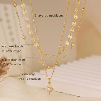 XIXINI Layered Necklaces for Women, Dainty Gold Necklace Stack 14k Gold Plated Layering Pendant Necklace Set Simple Statement Gold Necklaces for Women Trendy Fashion Waterproof Gold Jewelry - color: Gold-Set 5