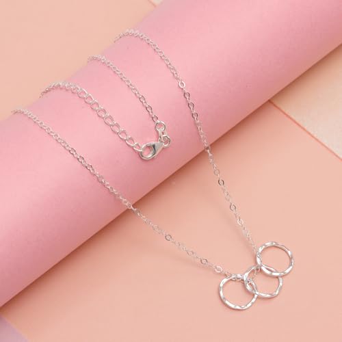 LeCalla 925 Sterling Silver Hammered Necklace for Women | Italian Handmade Hammered Texture Pendant Necklaces | Women's Adjustable Chain Necklace Pendant Jewelry Gift for Her - color: Hammered Circle Pendant-18 Inches
