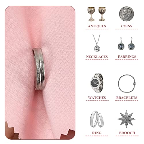 PINGMIC Jewelry Polishing Cloth, 60 PCS Silver Cleaning Cloths | 3.15" × 3.15" individually wrapped polishing cloths for sterling silver, gold, platinum, brass, copper, and more - color: 60pcs