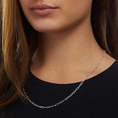 Amazon Essentials 14K Gold Plated Paperclip Chain Necklace - color: Silver, size: 20"