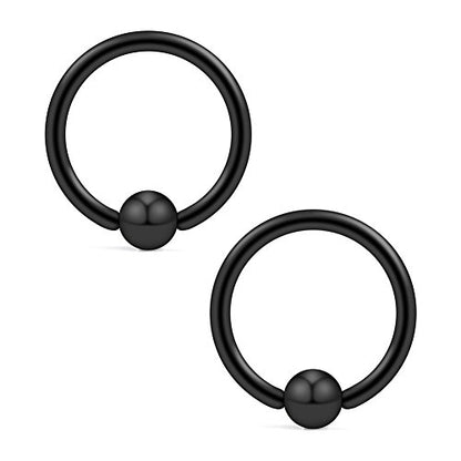 8PCS Assorted Colors Stainless Steel Body Jewelry Ball Eyebrow Ear Navel Belly Lip Piercing Bar Ring 16G 8mm - style: Captive Bead Nose Rings
