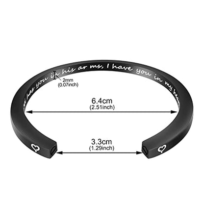 Dletay Urn Bracelet Cremation Bracelet for Ashes Memorial Ashes Bracelet Openable Cuff Bangle Bracelet - color: God Black