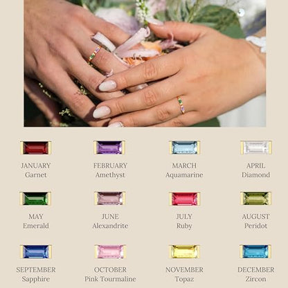 WFYOU Gold Birthstone Rings for Women - Non Tarnish Dainty 14K Gold Plated Stackable CZ Rings for Her & Couples - Personalized Jewelry Gift for Birthday - color: 6-6.June(Alexandrite)-June(Alexandrite)
