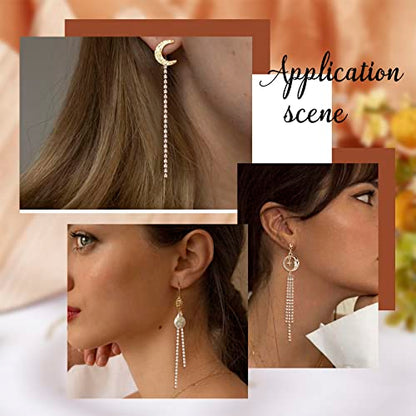 SUNNYCLUE 1 Box 24Pcs 3 Style Tassel Earring Charms Chain Tassel Earrings Set Dangle Chains Rhinestones Charms for Jewelry Making Accessories Women Adults DIY Crafts - color: 24pcs 3 Styles Rhinestone Tassel Charms