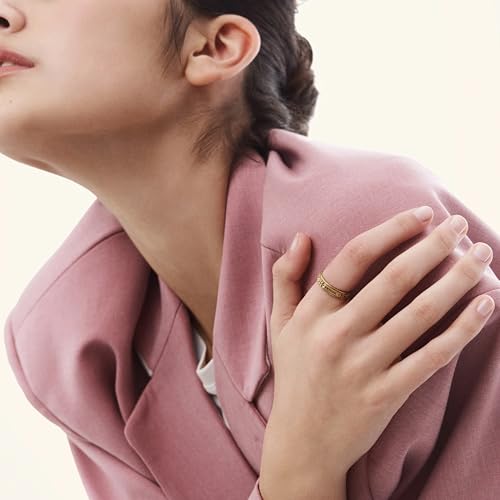 Hey Harper Gold Ring for Women - Gold Plated Stacking Waterproof & Sweatproof Jewerly Ring - Everday Non Tarnish Cute Fashion Circle Rings - style: Alex Ring