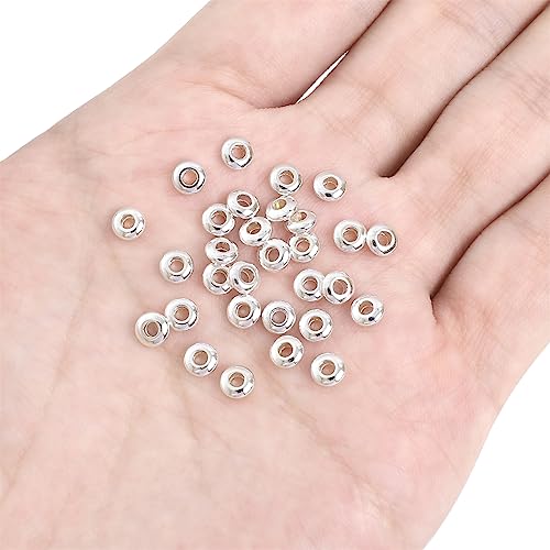 Silver Plated Roudelle Spacer Beads 5x1.8mm 50pcs for Jewelry Making Findings Non Tarnish - color: Silver, size: 5x1.8mm Roudelle