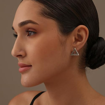 LeCalla 925 Sterling Silver Stud Earrings for Women | Pierced Omega Back Earring | Omega Earrings Jewelry Gift for Her, Wife | Daily Wear & Special Occasion Earring - color: Omega Back 07