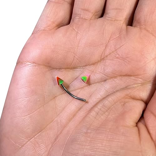 Luxe Modz 20Pcs 16G Surgical Steel Snake Eyes Tongue Ring Curved Barbell 4mm Acrylic Spike Cone Snake Bite Eyebrow Rings Piercing Jewelry 9/16 Inch (14mm) for Women Men - Randomly Picked