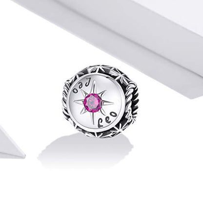 Zodiac Sign Charm fit Charms Bracelet 925 Sterling Silver Charm Birthday Charm 12 Constellations Charms For pandora Bracelets - color: Leo