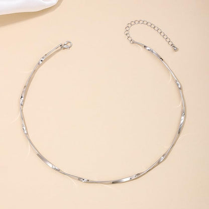 Choker Collar for Women 14K Gold Plated Silver Stainless Steel Metal Collar Choker Necklaces Statement Necklace for Women - color: B