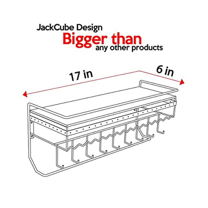JackCubeDesign Gothic Wall Mounted Jewelry Organizer - Hanging Necklace, Earring, Bracelet Holder with Hooks and Shelf - Goth Room Decor, Iron Jewelry Display Storage Rack for Bedroom & Closet-MK238A