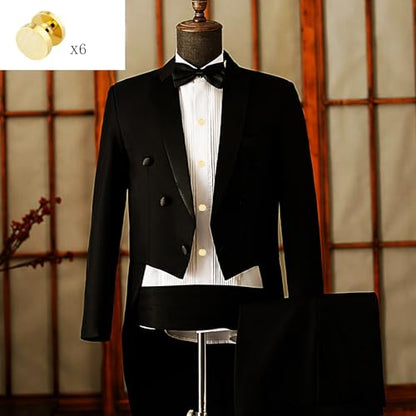 GWD Mens Cufflinks Stainless Steel Tuxedo Shirt Studs Set with Gift Box Black Cuff link Jewelry Gift Wedding Business - style: Gold