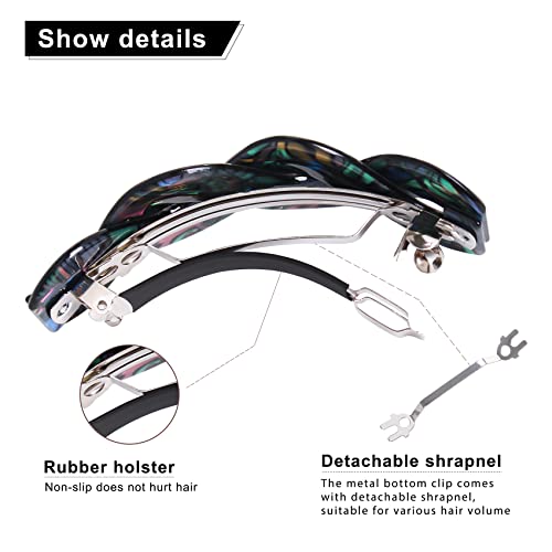 Mistofu Women's Hair Barrettes - Elegant French Retro Accessories for Thick Hair Daily Wear (3pcs Large) - color: mahua10