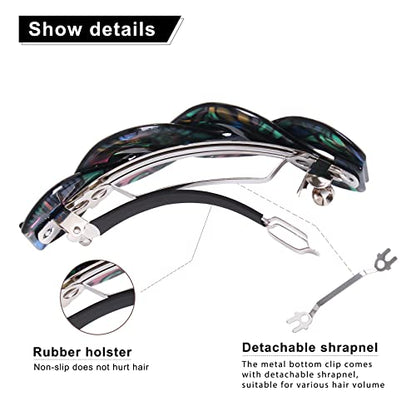 Mistofu Women's Hair Barrettes - Elegant French Retro Accessories for Thick Hair Daily Wear (3pcs Large) - color: mahua10
