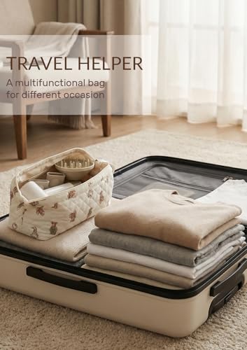TeeYee Nylon Hair Tools Travel Bag for Dyson Airwrap Quilted Toiletry Bag | Travel Storage Bag for Shark Flexstyle/Curling Iron,Water-repellent,Wide-open,Well-structured,Heat-safe lining,001bear - color: Bear