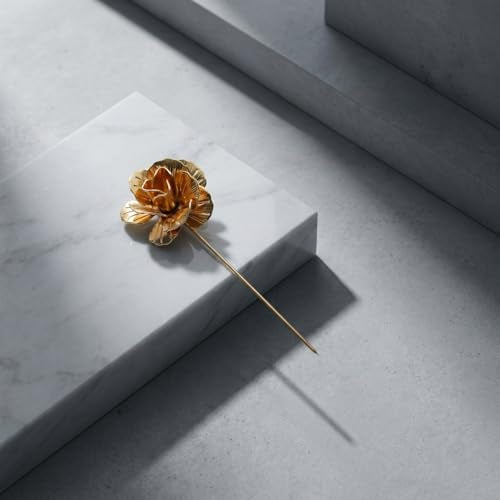 Gold Rose Pin for Men, Suit Pins for Men, Mens Brooches for Suits, Tie Accessories for Jackets, Men's Silver Gold Lapel Pin for Wedding
