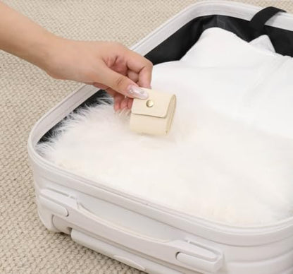 Mini Travel Jewelry Pouch Velvet Roll Up Ring Organizer Small Portable Earring Storage Bag with Snap Button for Women
