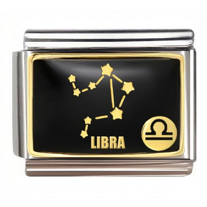Italian Charm Bracelet Link, 12 Zodiac Constellation, 9mm, Sign Charm - color: Libra (9.23 ~ 10.22)