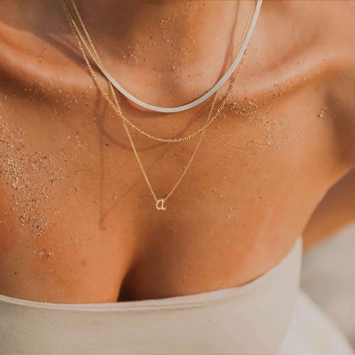 Initial Necklaces for Women Trendy, Dainty Gold Letter Necklace Tiny A-Z Pendant, 14K Gold Plated Cute Personalized Name Chain Fashion Accessories Gold Jewelry Birthday Gifts for Her - color: t