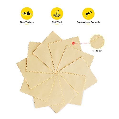 CATIFLIN 100pcs Premium Jewelry Cleaning Cloth, Silver Polishing Cloth Individually Wrapped, for Sterling Silver, Gold, Brass, Silverware, Coin, Ring, Watch and More (Yellow, 3.15" x 3.15") - color: Yellow