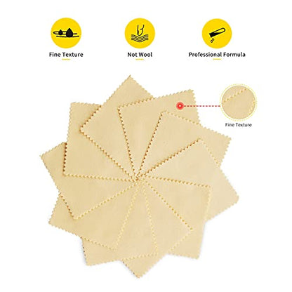 CATIFLIN 100pcs Premium Jewelry Cleaning Cloth, Silver Polishing Cloth Individually Wrapped, for Sterling Silver, Gold, Brass, Silverware, Coin, Ring, Watch and More (Yellow, 3.15" x 3.15") - color: Yellow