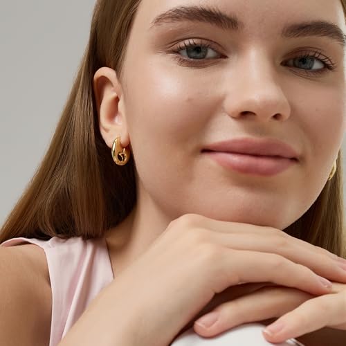 Green Crystal huggie gold hoop earrings for women Girls,14K Gold Plated with 925 Sterling Silver Post color Cubic Zirconia dainty cute Earrings| CZ Stud Earring - color: Brittany Hoop Earrings