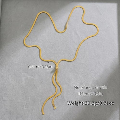Gold Silver Necklace for Women Y Chain Adjustable Gold Long Necklaces Fashion Dainty Jewelry - color: gold G
