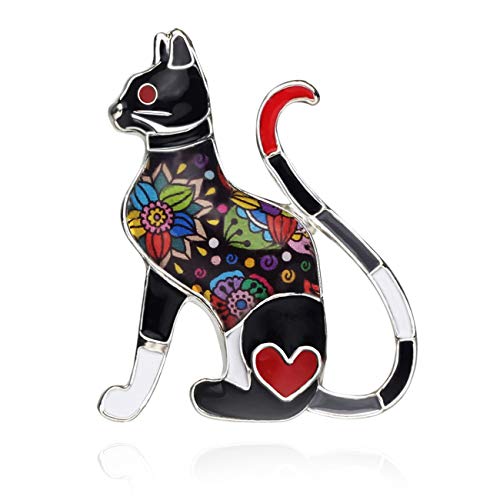 NEWEI Cat Brooch Pins for Women Girls Jacket Bag Charms Cat Pins Jewelry Gifts - color: Shadow