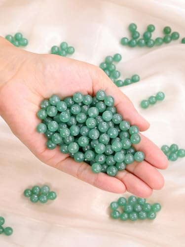 Jovivi 8mm Natural Green Aventurine Gemstone Beads for Jewelry Making,96pcs | Energy Healing Crystals Polished Round Smooth Stone Beads,Genuine Real Stone Beads for Bracelet Necklace - color: Green Aventurine