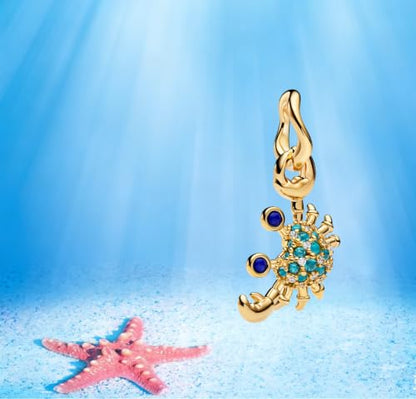 Birthday Fashion Heart Dangle Charm for Bracelets and Necklace Pendant Bead Charms Jewelry Present for Women Family Friends - style: Crab Charm