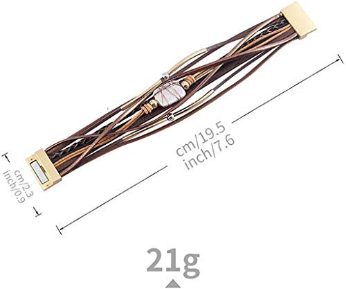 Fesciory Leather Wrap Bracelets for Women, Boho Western Layered Jewelry | Layered leather cuff bracelets, Easy on and off, Boho western style, Daily wear, Gift for women - color: Brown 2
