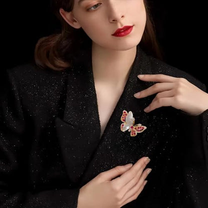 SYWDUDUCLT Fashion Elegant Brooches for Women Brooch, Suitable For Party And Daily Wear On Many Occasions - style: RedButterfly
