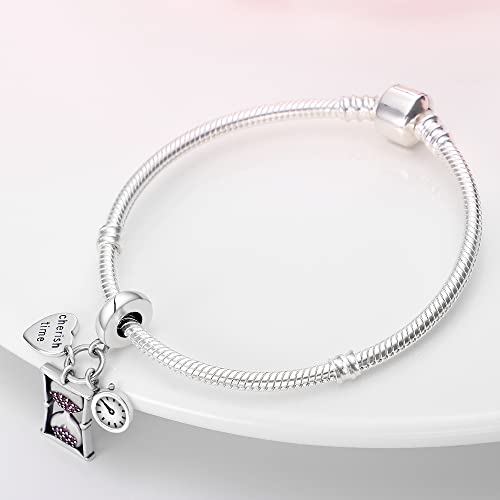 Pandach 925 Sterling Silver Charms for Bracelets and Necklaces Travel Round The World Beads Charms Relaxation Dangle Pendant,Jewelry Beads Gifts for Women - style: Calculator Time Charm