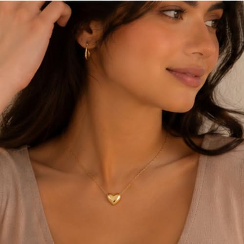 Rich London 18K Rose Gold Plated 2-in-1 Clover Heart Pendant Necklace for Women | Elegant Crystal Charm Jewellery - color: Gold Heart