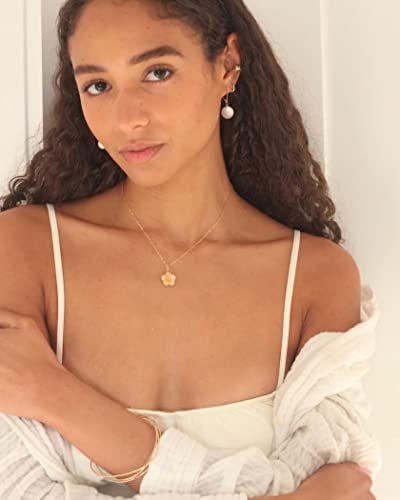 Handpicked White Pearl Earrings 18k Gold Plated Leverback Dangle Stud Pearl Earrings Jewelry for Women - style: Ball Pearl