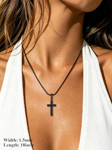 U7 Snake Necklace for Women 14K Gold Plated/Silver/Rose Gold/Black Chain Necklace Hypoallergenic, Stainless Steel Tiny Snake Chain Necklace 1/1.2/1.5/2MM, 14-30" Adjustable Minimalist Gift - color: l.Black-1.5mm