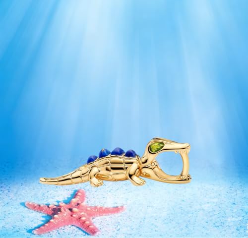 Birthday Fashion Heart Dangle Charm for Bracelets and Necklace Pendant Bead Charms Jewelry Present for Women Family Friends - style: Alligator Charm