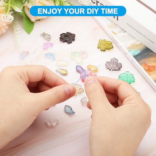 PATIKIL Butterfly Beads, 100Pcs Crystal Butterfly Beads Translucent Czech Glass Beads Spacer Bead for DIY Jewelry Making Bracelets Necklace - color: Pure White