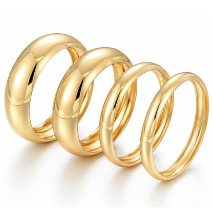 Chunky Gold Bangle Bracelets for Women, Dainty 14k Gold Plated Big Stackable Bangles Set, Trendy Statement Cuff Bracelet Stack Fashion Jewelry Gifts - style: 4 chunky gold bangles
