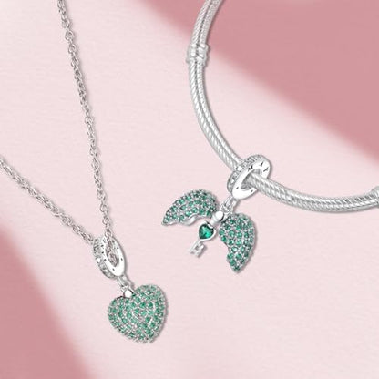 Annmors Birthstone Charms for Bracelet 925 Sterling Silver Charms fit Bracelet Necklace Dangle with 5A Cubic Zirconia Christmas Valentine Mother's Day Gift for Women - color: 05-May-Emerald