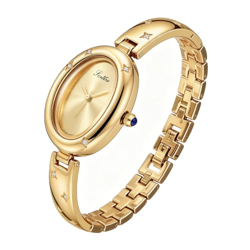 FORSINING Watches for Women, Ladies Quartz Watch Oval Crystal Watch, Japanese Quartz Movement 3ATM Waterproof Fashion Female Wrist Watch Luxury Birthday Gifts - color: White