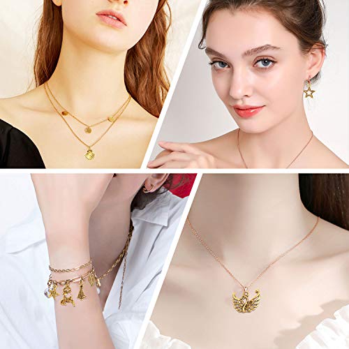 SANNIX 200Pcs Gold Charms Bulk Antique Gold Charms for Jewelry Making | Charm Bracelet Necklace Earrings DIY Craft Making - color: Gold