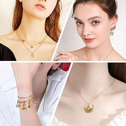 SANNIX 200Pcs Gold Charms Bulk Antique Gold Charms for Jewelry Making | Charm Bracelet Necklace Earrings DIY Craft Making - color: Gold