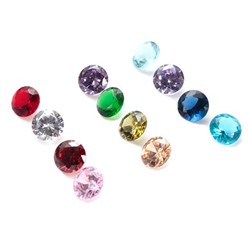 EVERLEAD Locket Necklace, DIY Floating Round Locket Pendant, Living Floating Memory Necklace for Women Friendship Necklace Memory Nostalgic - style: birthstones