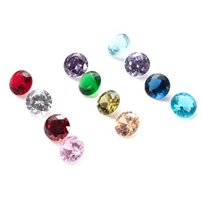 EVERLEAD Locket Necklace, DIY Floating Round Locket Pendant, Living Floating Memory Necklace for Women Friendship Necklace Memory Nostalgic - style: birthstones