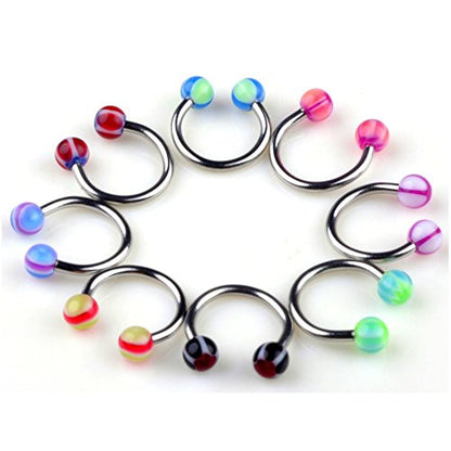 Skylarking 110 PCS Body Jewelry Piercing Eyebrow Navel Belly Tongue Lip Bar Ring 22 Styles