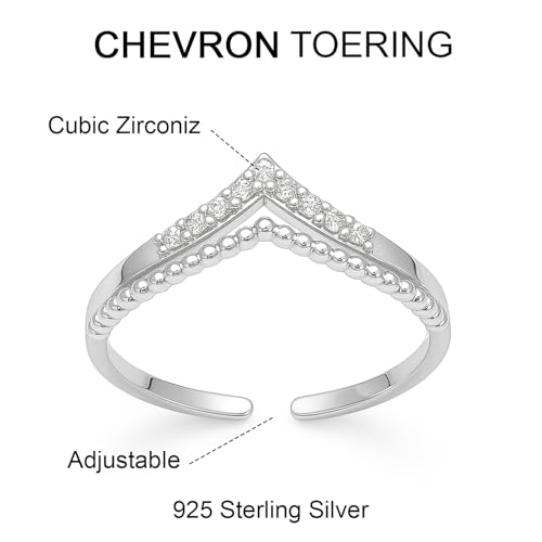 LeCalla 925 Sterling Silver Minimalist Toe Rings Set of Toe Ring Lightweight Simple Antique Open Adjustable Toe-Rings Beach Foot Jewelry Set for Women - color: 08. Classy CZ Ball (1 PCS)