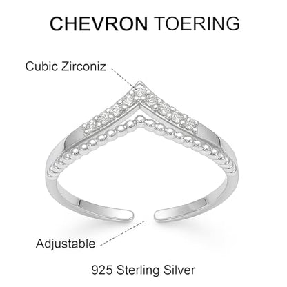 LeCalla 925 Sterling Silver Minimalist Toe Rings Set of Toe Ring Lightweight Simple Antique Open Adjustable Toe-Rings Beach Foot Jewelry Set for Women - color: 08. Classy CZ Ball (1 PCS)